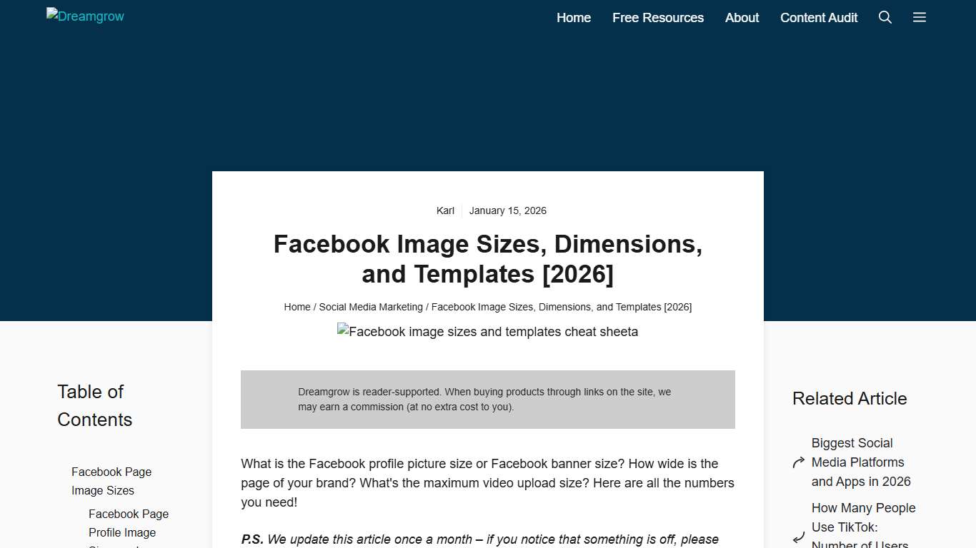 Facebook Image Sizes, Dimensions, and Templates [2026] - Dreamgrow