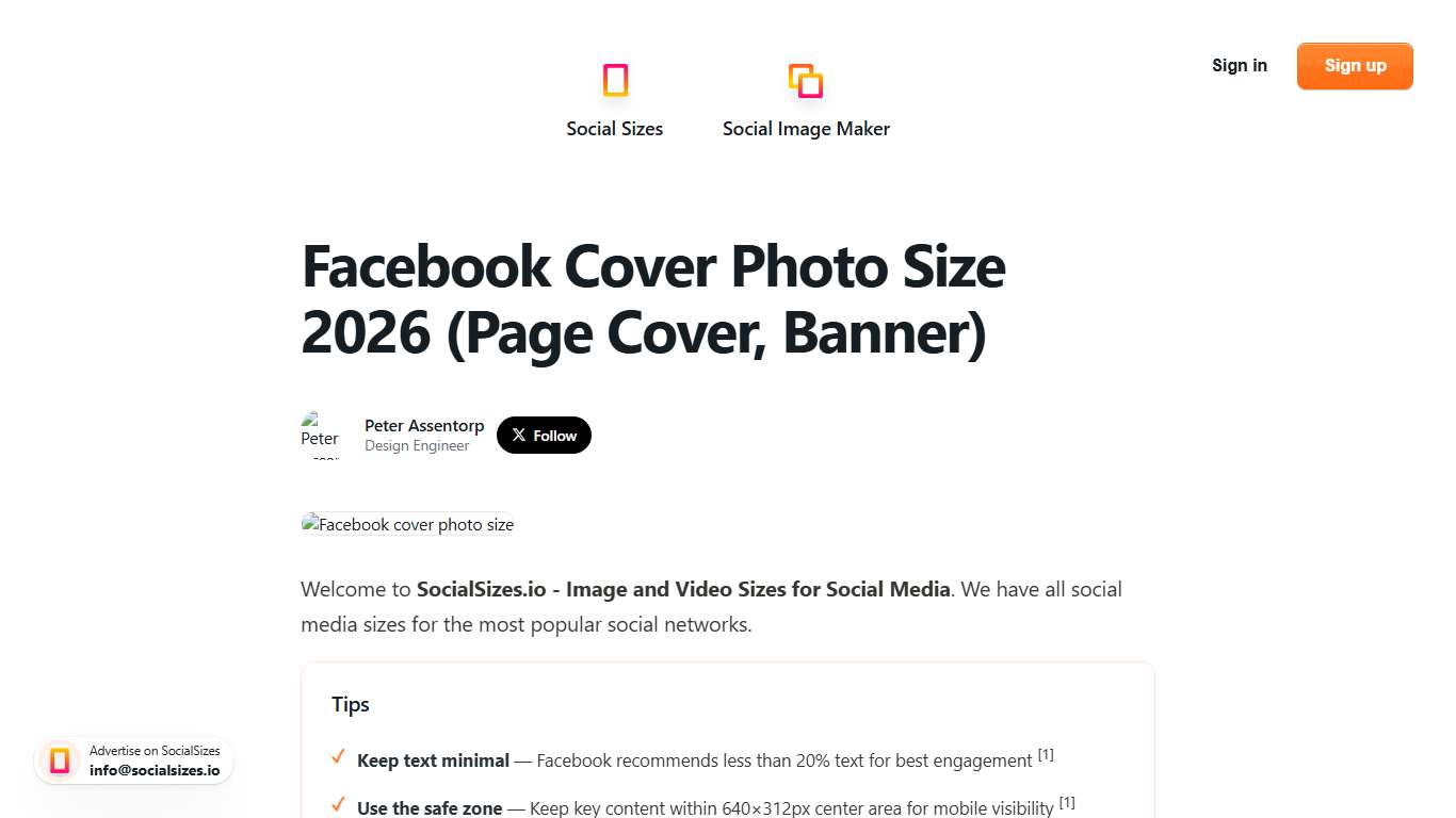 #1 Facebook Cover Photo Size (2026) → SocialSizes.io